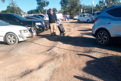 Aside from unwanted tickets, potholes are proving problematic in the carpark.