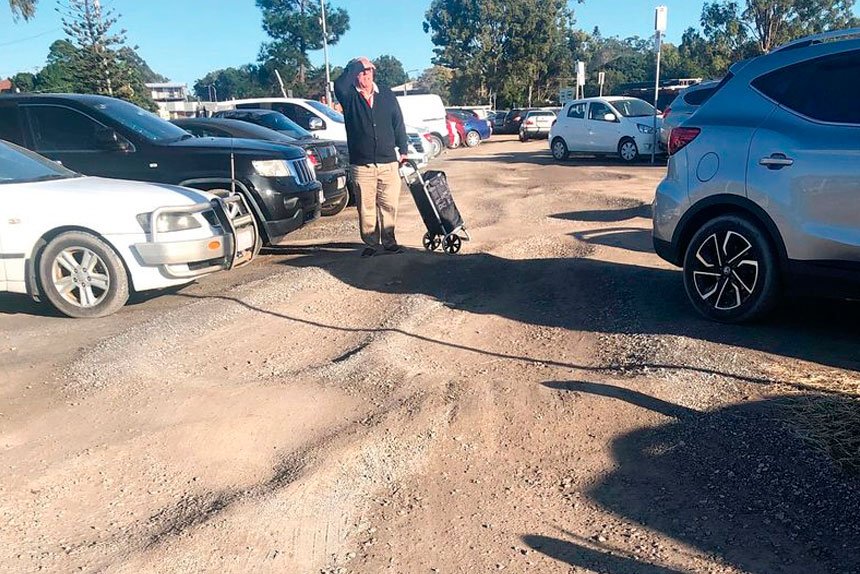 Aside from unwanted tickets, potholes are proving problematic in the carpark.