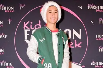 CHRISTMAS IN JULY: Rhys Tan-Inglis shows his style for the festive season.