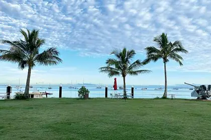 BLESSED: View from the shoreline ready for the Little Ship Club sail past.