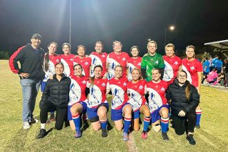 Mooroondu Football Club’s women’s team, winners of the 2024 grand final