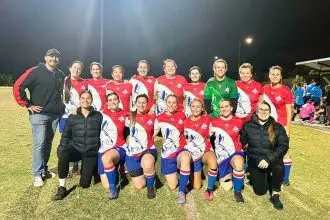 Mooroondu Football Club’s women’s team, winners of the 2024 grand final