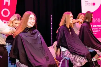 Ormiston College students donate their ponytails to raise funds for the Mater Foundation.
