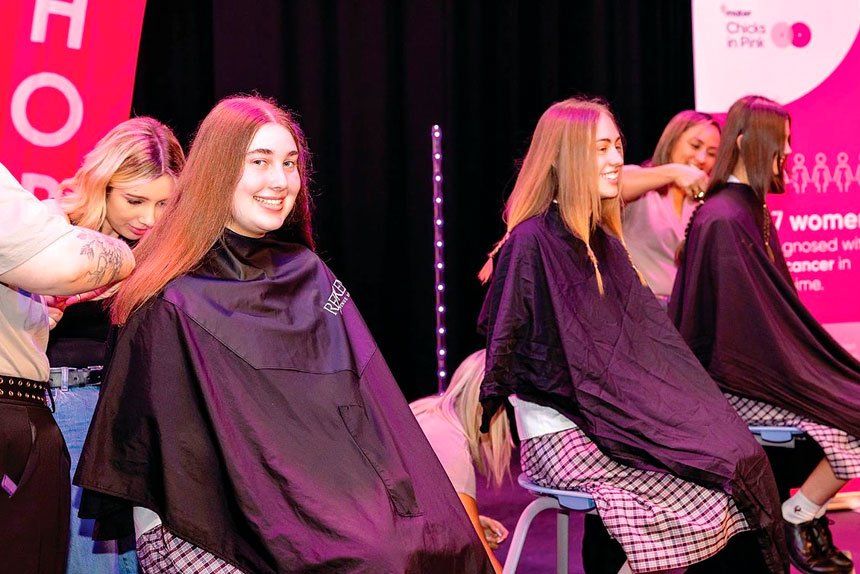 Ormiston College students donate their ponytails to raise funds for the Mater Foundation.