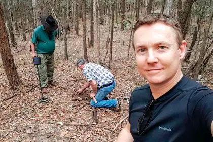 SEARCH SITE: Tony Morrison led a team of six who set off to find wreckage from the RAAF Wirraways air crash.