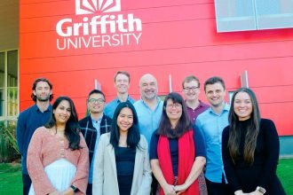 The Ethos team, from left (back): Fergus O’Connor, Zhiwei Xu, Sebastian Binnewies, Steven Baker, Connor Forbes, Aaron Bach; (front) Mehak Oberai, Erika Buenafe, Shannon Rutherford and Ella Jackman.
