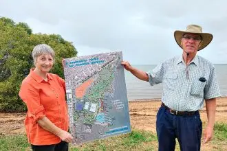 Toondah Alliance member Kathy Petrik and chairperson Chris Walker.