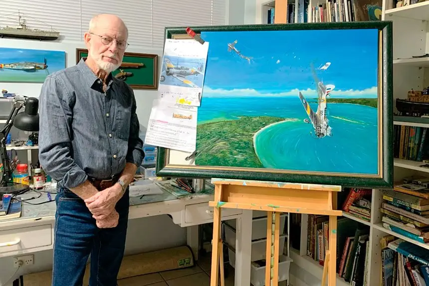 William John Jones’ depiction of the crash grew from his research incorporating available facts, the known tragic outcome, and his general knowledge of the aircraft involved.