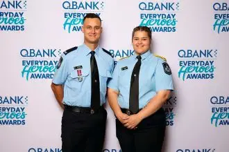 Constable Daniel Burton and Police Liaison Officer Chelsea Beardmore.