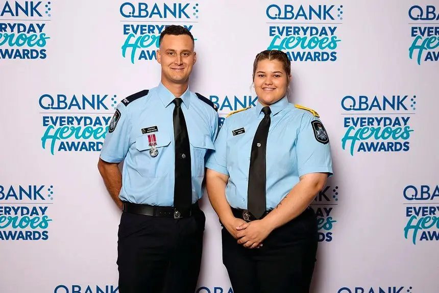 Constable Daniel Burton and Police Liaison Officer Chelsea Beardmore.