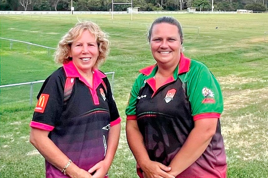 Capalaba Junior Rugby League Club president Tanya Bonney and Cr Tracey Huges.