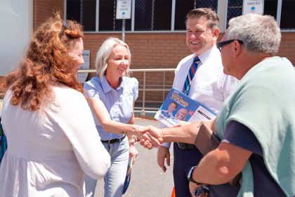 MOVING FAST: Member for Redlands Rebecca Young with Deputy Premier Jarrod Bleijie.