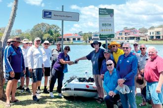 Division 1 Councillor Wendy Boglary joined the club to officially christen its new boat.