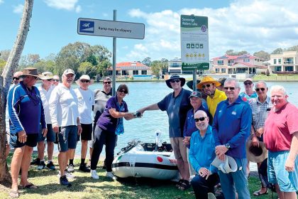 Division 1 Councillor Wendy Boglary joined the club to officially christen its new boat.