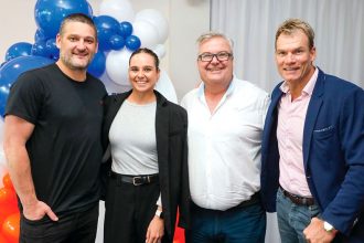 Special guest speakers Brendan Fevola (AFL legend) and Mariafe Artacho Del Sola (3 x Olympian/beach volleyball champion), David Hancock – community fundraising & growth lead (regional) from Leukaemia Foundation and MC Richard Champion.