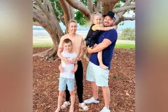 Laine Kidner with his wife Kim and two children, Max and Olivia.