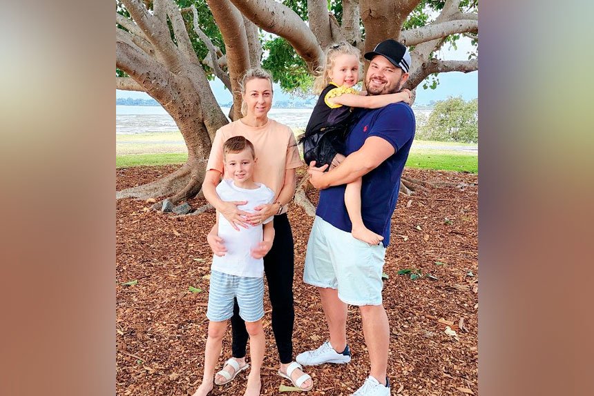 Laine Kidner with his wife Kim and two children, Max and Olivia.