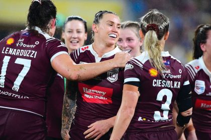 Celebrations following the Women’s State of Origin Game 3 match between the Maroons and the Blues. PHOTO: AAP Image/Scott Radford-Chisholm