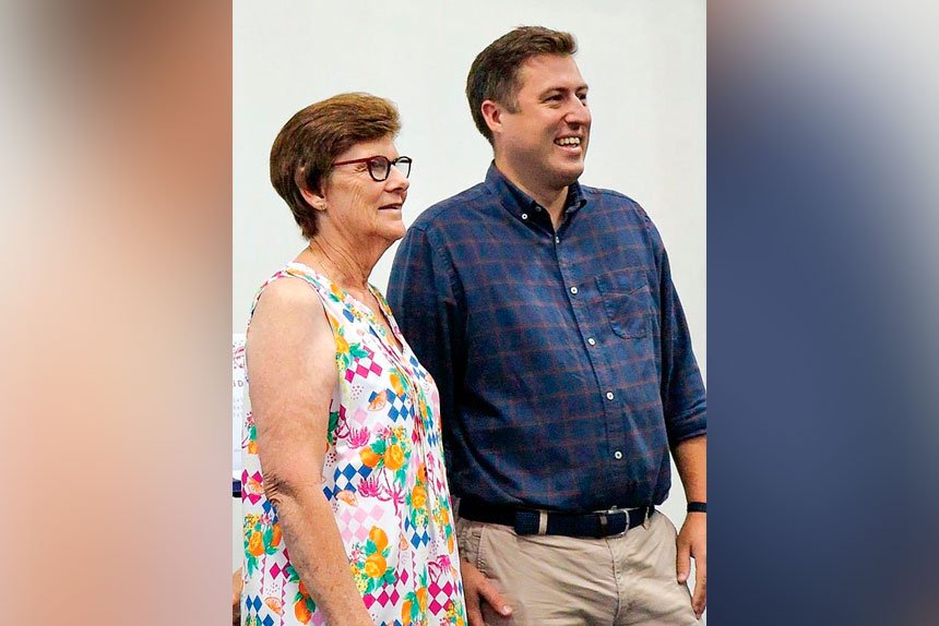 U3A Redlands President Jean Martin and Henry Pike.