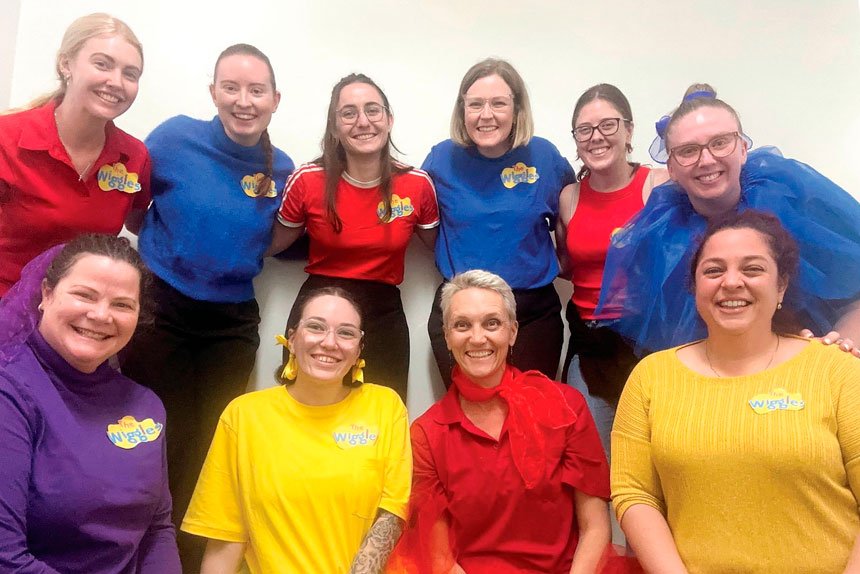 COLOURFUL FUN: The Squish Kids team dresses up regularly to keep things fun for the kids and encourages them to join in.