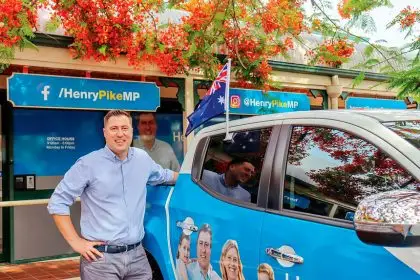 Henry Pike is offering 2000 Australian-made car flags to locals as part of a campaign to make the Redlands Australia’s most patriotic city.