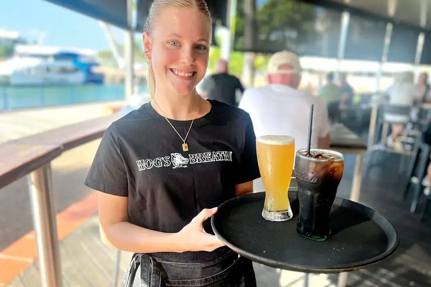 Yaegen Hunter at the Hog’s Breath Café at Raby Bay.