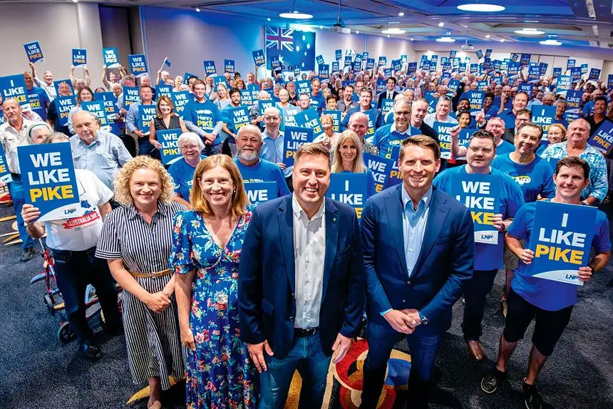 STRONG BACKING: Hundreds of passionate Redlands residents gathered at the Alexandra Hills Hotel to show their support for their Federal Member Henry Pike.