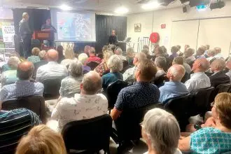 STRONG WORDS: The meeting highlighted the ongoing frustration from residents over the Toondah Harbour plans.