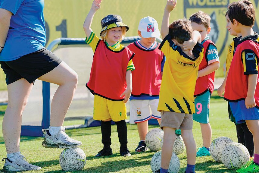 TALENT TIME: Young players at Wolves FC learning the game.