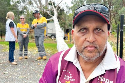 Russell Island resident Gyan Chand nearly saw his Russell Island home taken out by a large tree.