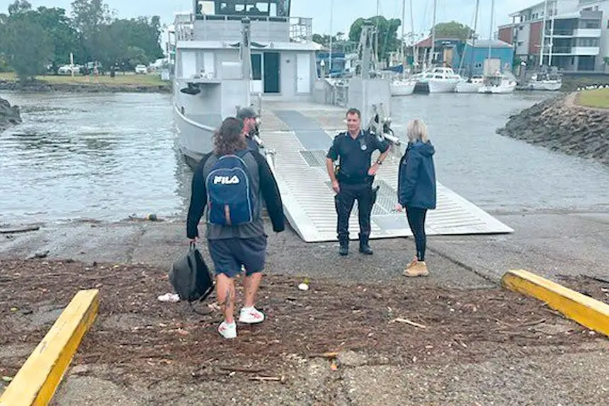 HOME TIME: Joshua Doyle on his way back to Russell Island.