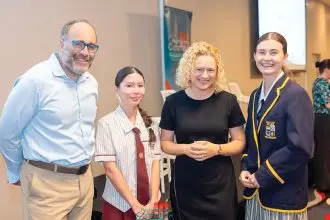 Key speaker Stefan Hajkowicz, Asha Brierley, State Member for Oodgeroo Amanda Stoker, and Leah Bridges.