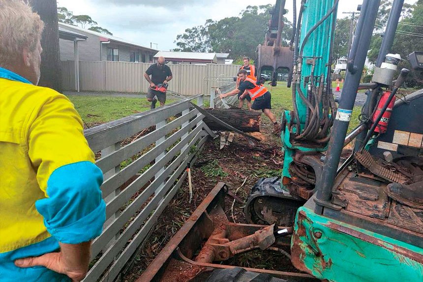 MANY HANDS: Working together has been the key to cleaning up quickly.