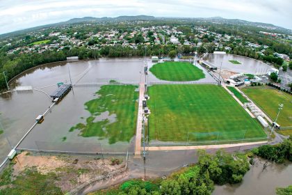 WET, WET, WET: Carmichael Park under water.