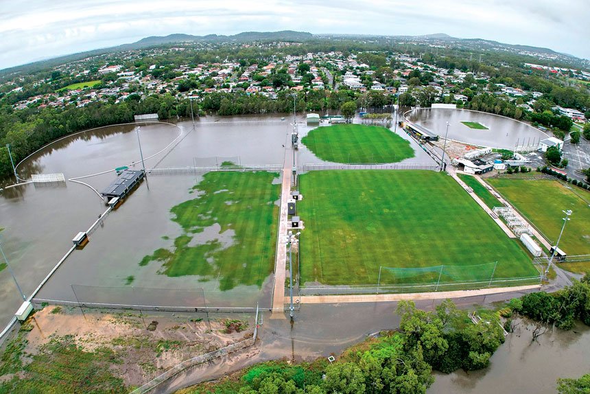 WET, WET, WET: Carmichael Park under water.