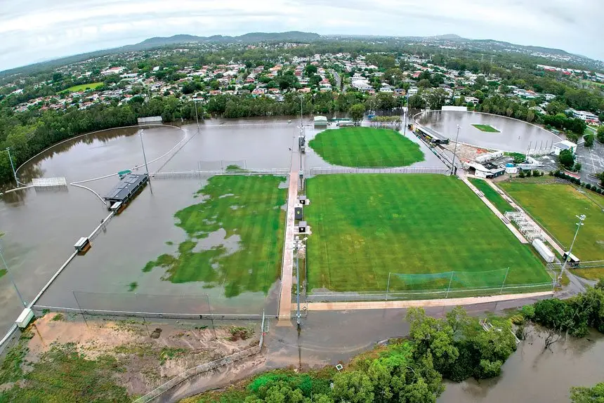 WET, WET, WET: Carmichael Park under water.