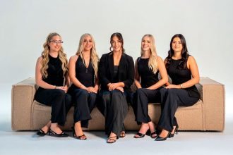 Dedicated staff at Aeon Aesthetics, with Amy Williams (centre).