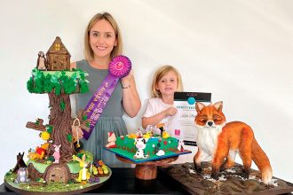 Jordanna Billington and daughter Kiala with some winning cake entries.