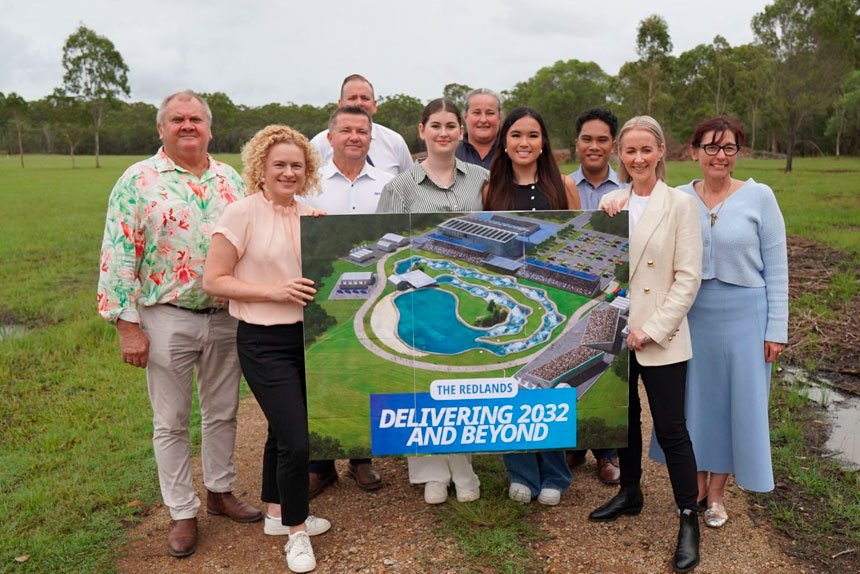 LNP State MPs and project supporters at the site of the proposed Redland Whitewater Centre.