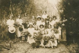 Gathering wildflowers on Russell Island, Queensland, 1924, 28042 Fischer Family Photographs, State Library of Queensland. Visit: slq.qld.gov.au/media/30654