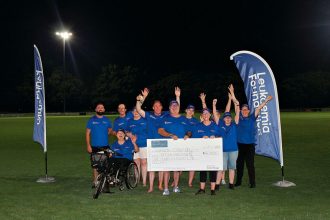 GEAT RESULT: The Sharkies team celebrate their success.