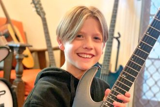 HAPPY PLACE: Torin Peat goes straight to his music when he gets home from school.