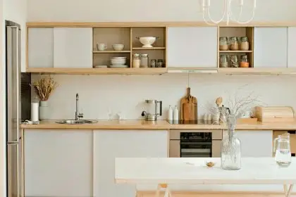 Open shelving is also trending, allowing homeowners to showcase their curated collections of dishware and decor.