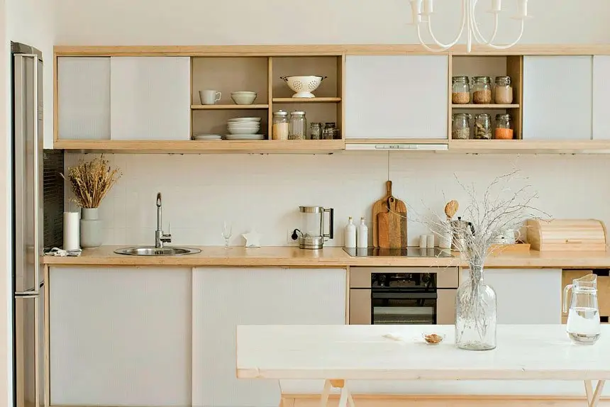 Open shelving is also trending, allowing homeowners to showcase their curated collections of dishware and decor.