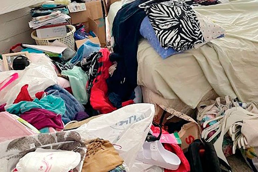 MESSED UP: The results of the home ransacking.