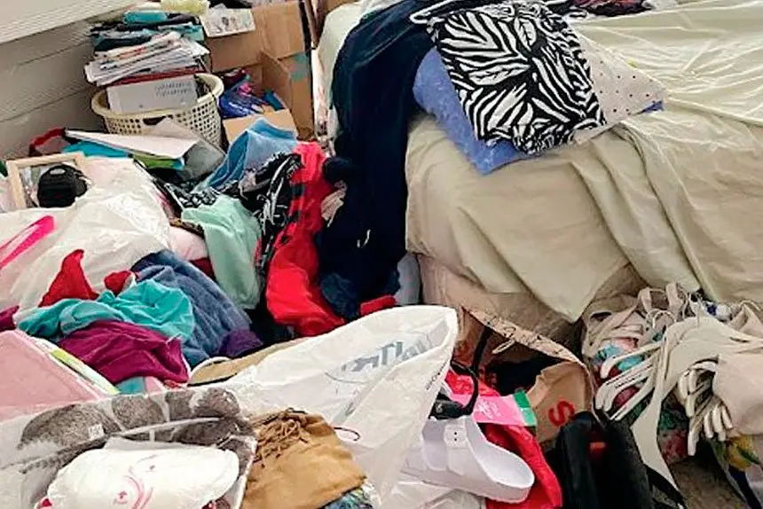 MESSED UP: The results of the home ransacking.