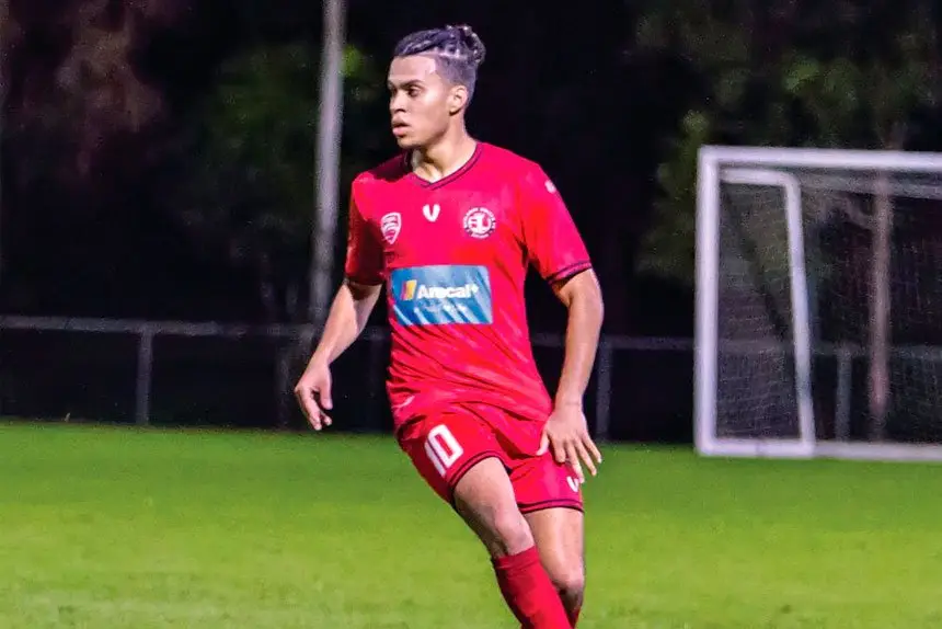 The Red Devils’ Josh Tufino in action on the Gold Coast on Saturday. Photo: Ray Gardner