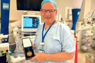 PRESTIGIOUS AWARD: Dr John Ward has been recognised for his service to anaesthesiology with the Anniversary Medal from the Association of Anaesthetists.