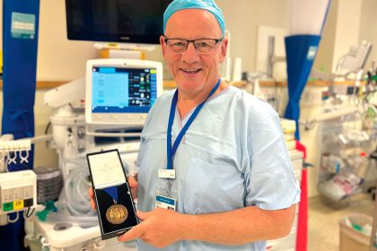 PRESTIGIOUS AWARD: Dr John Ward has been recognised for his service to anaesthesiology with the Anniversary Medal from the Association of Anaesthetists.