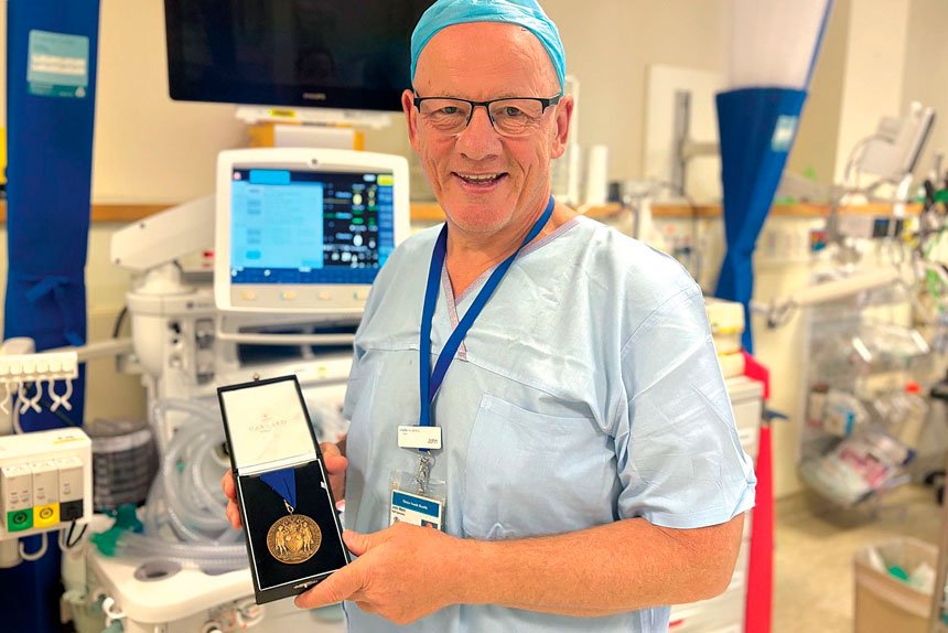 PRESTIGIOUS AWARD: Dr John Ward has been recognised for his service to anaesthesiology with the Anniversary Medal from the Association of Anaesthetists.